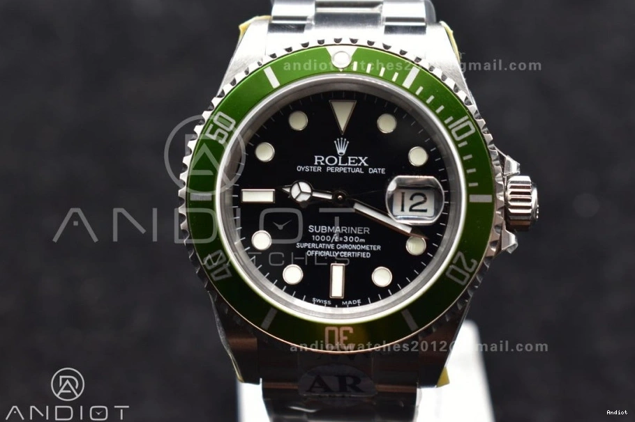 Green LV V2 Submariner Steel Bracelet Best ARF1:1 Edition SH3135 16610 SS on 904L 0124